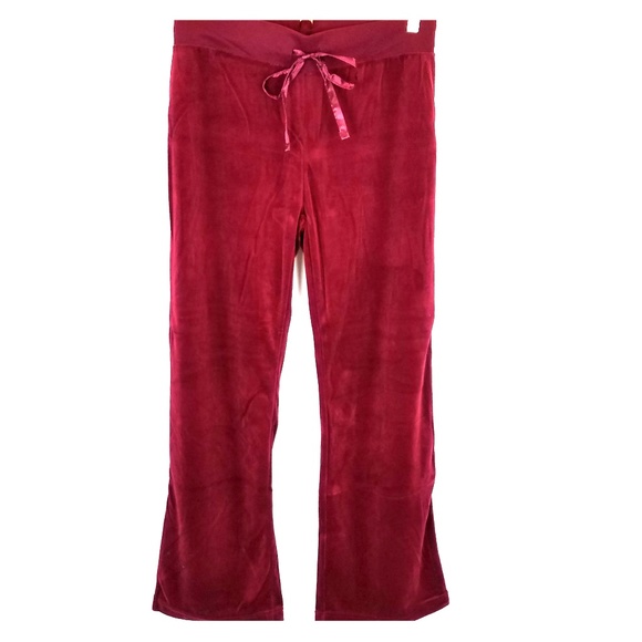Donna L'oren Pants - Donna l'oren Velour Pants Burgundy Size Medium